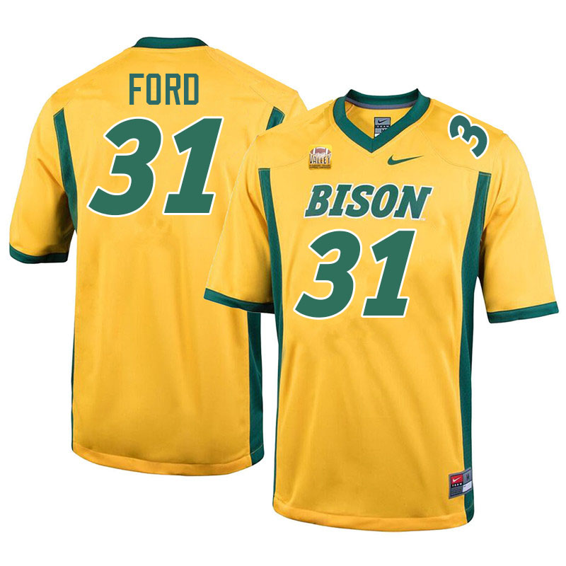 North Dakota State Bison #31 Mikhale Ford College Football Jerseys Stitched-Yellow